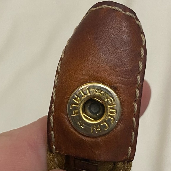 Celine Vintage Triomphe Canvas, Macadam Leather Clutch Wristlet Cosmetic Pouch - Picture 6 of 11